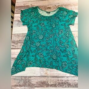 Evans short‎ sleeve tunic floral top size 26/28